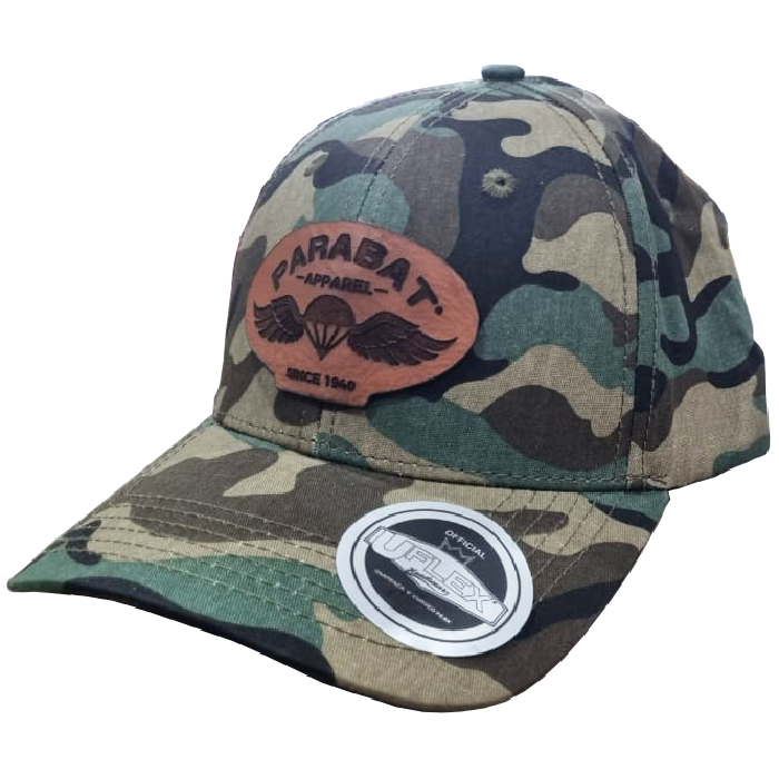 Parabat Camo Cap with Leather Patch